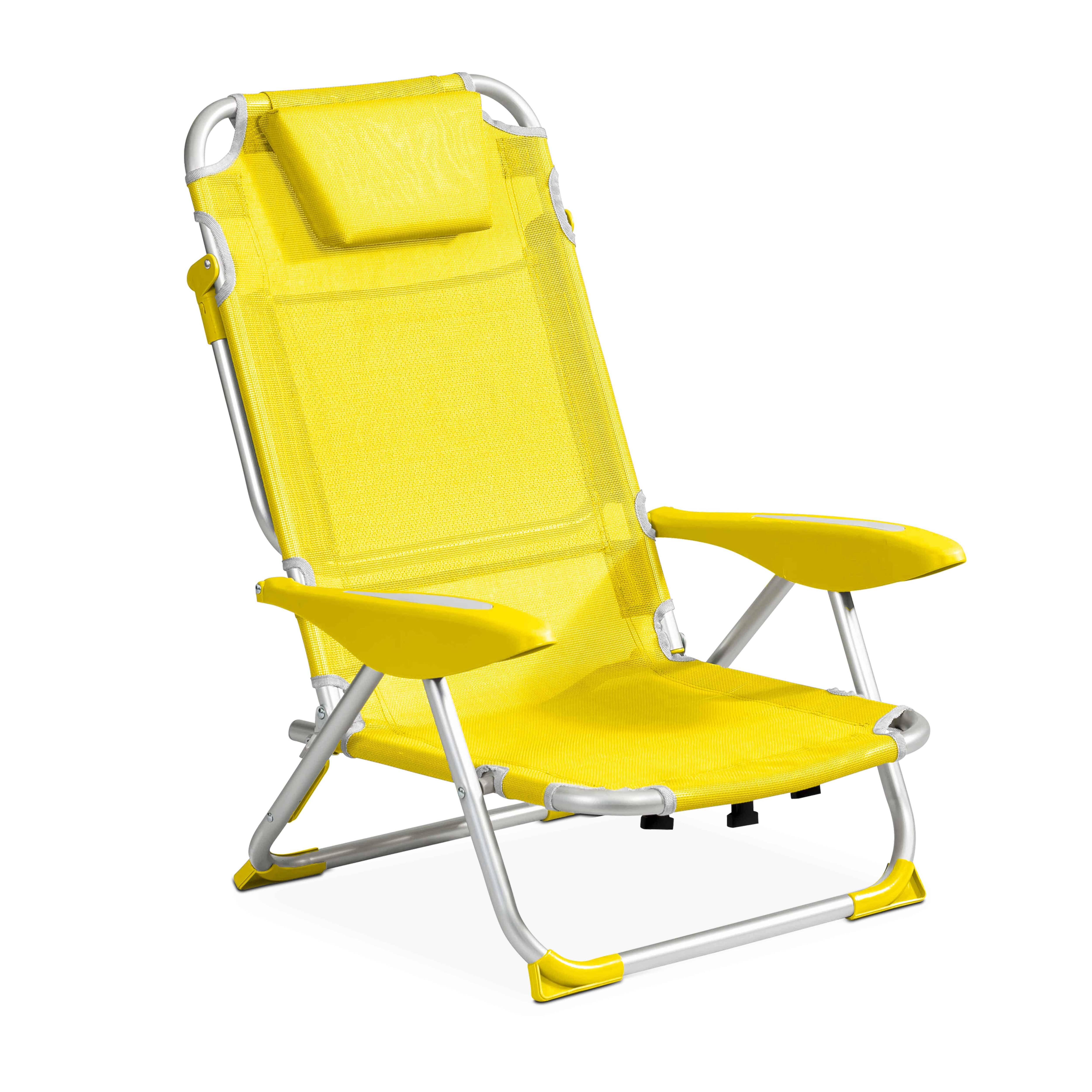Oviala - Fauteuil clic clac des plages polyester jaune clair - Oviala - Image 1