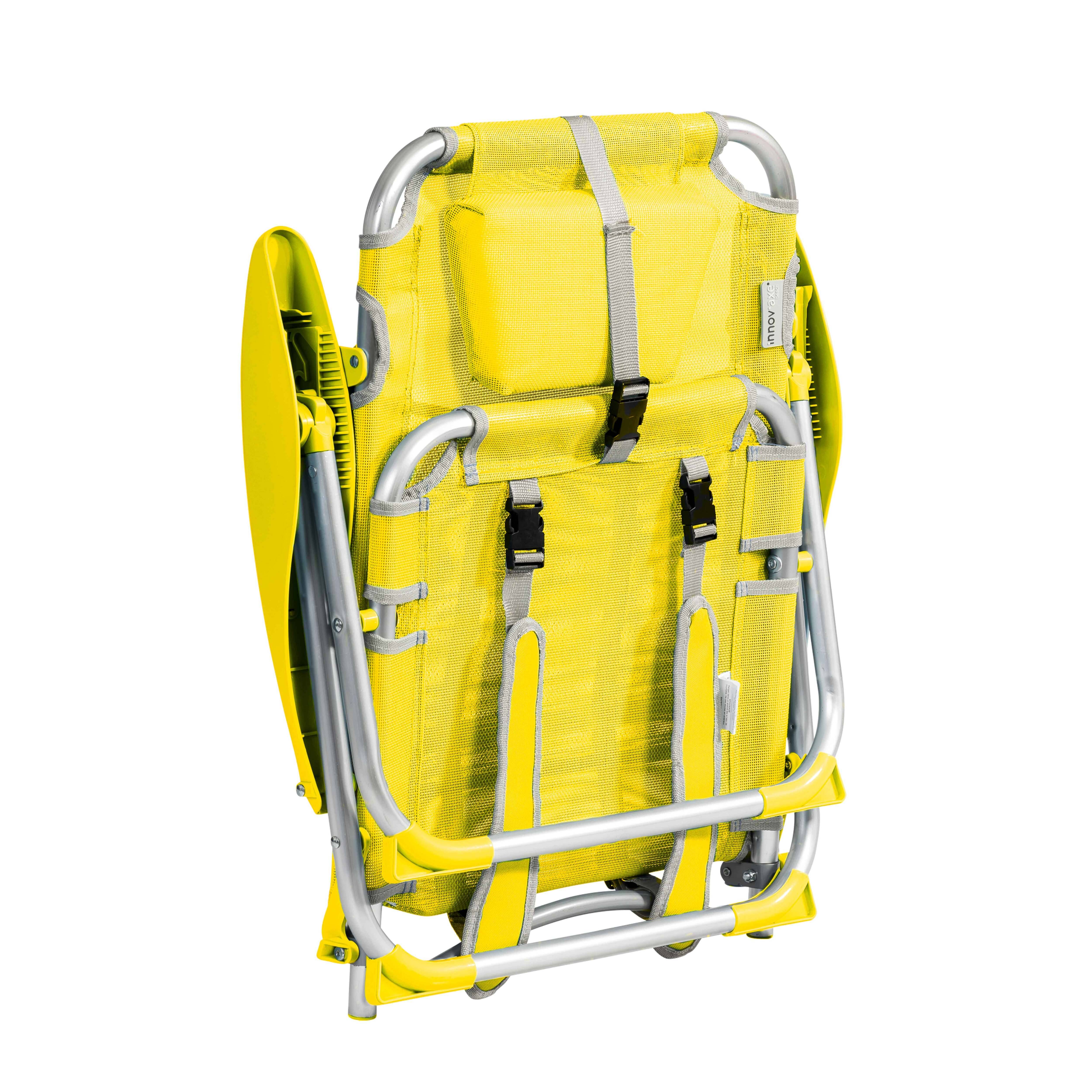 Oviala - Fauteuil clic clac des plages polyester jaune clair - Oviala - Image 3