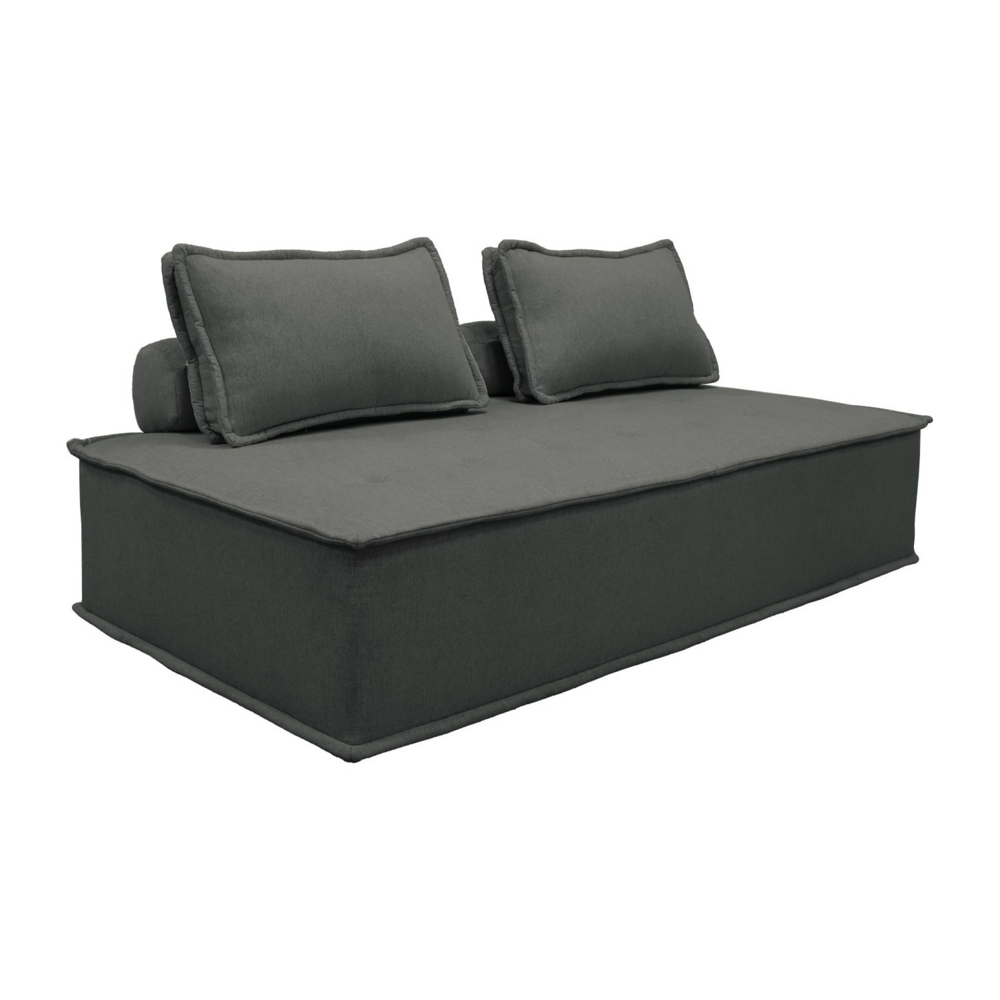 sweeek - Chauffeuse 2 places pour canapé modulable tissu capitonné gris | sweeek - Image 2