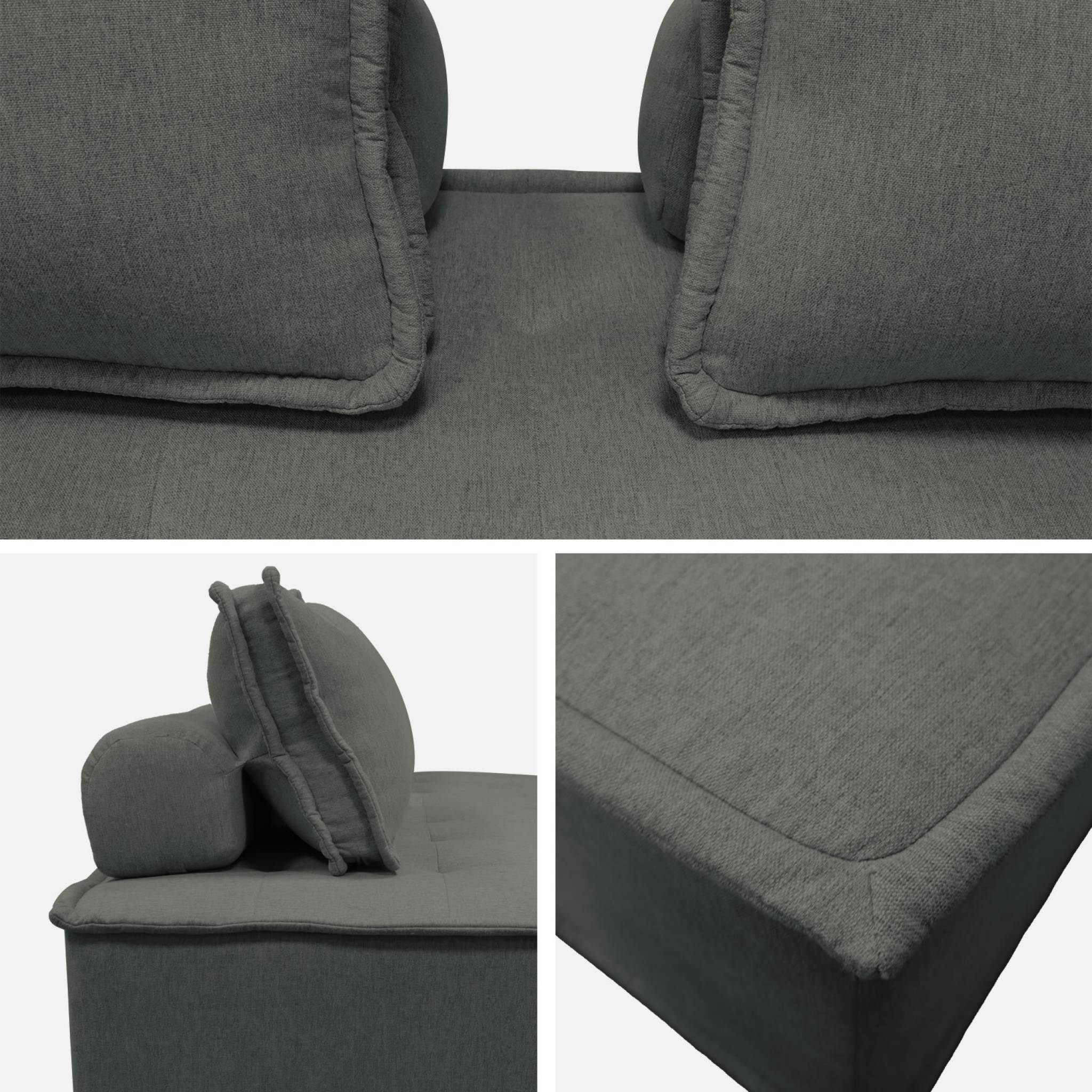 sweeek - Chauffeuse 2 places pour canapé modulable tissu capitonné gris | sweeek - Image 4