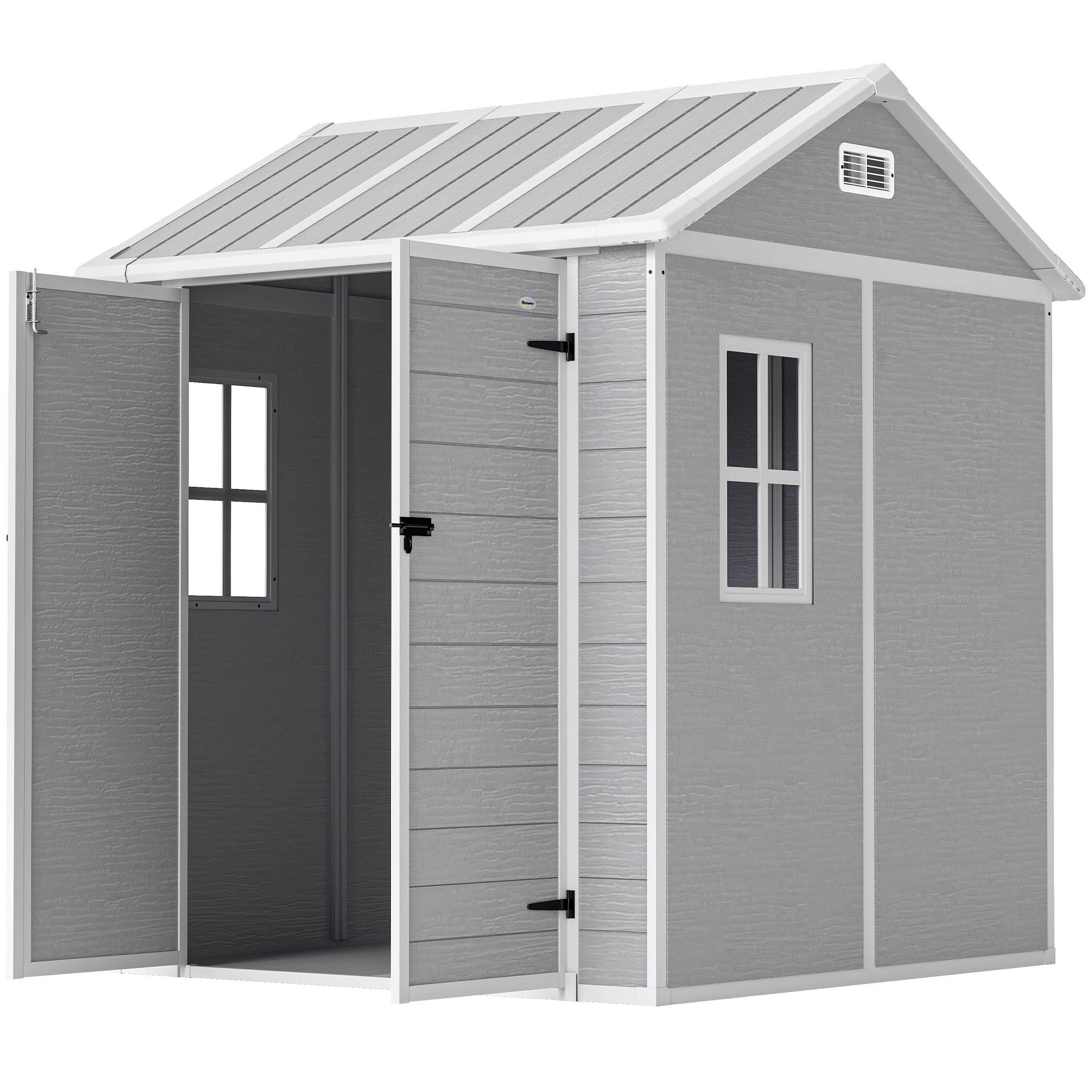 Abri de jardin polypropylène gris 181 x 181 x 220 cm - PANGIVO - Image 2