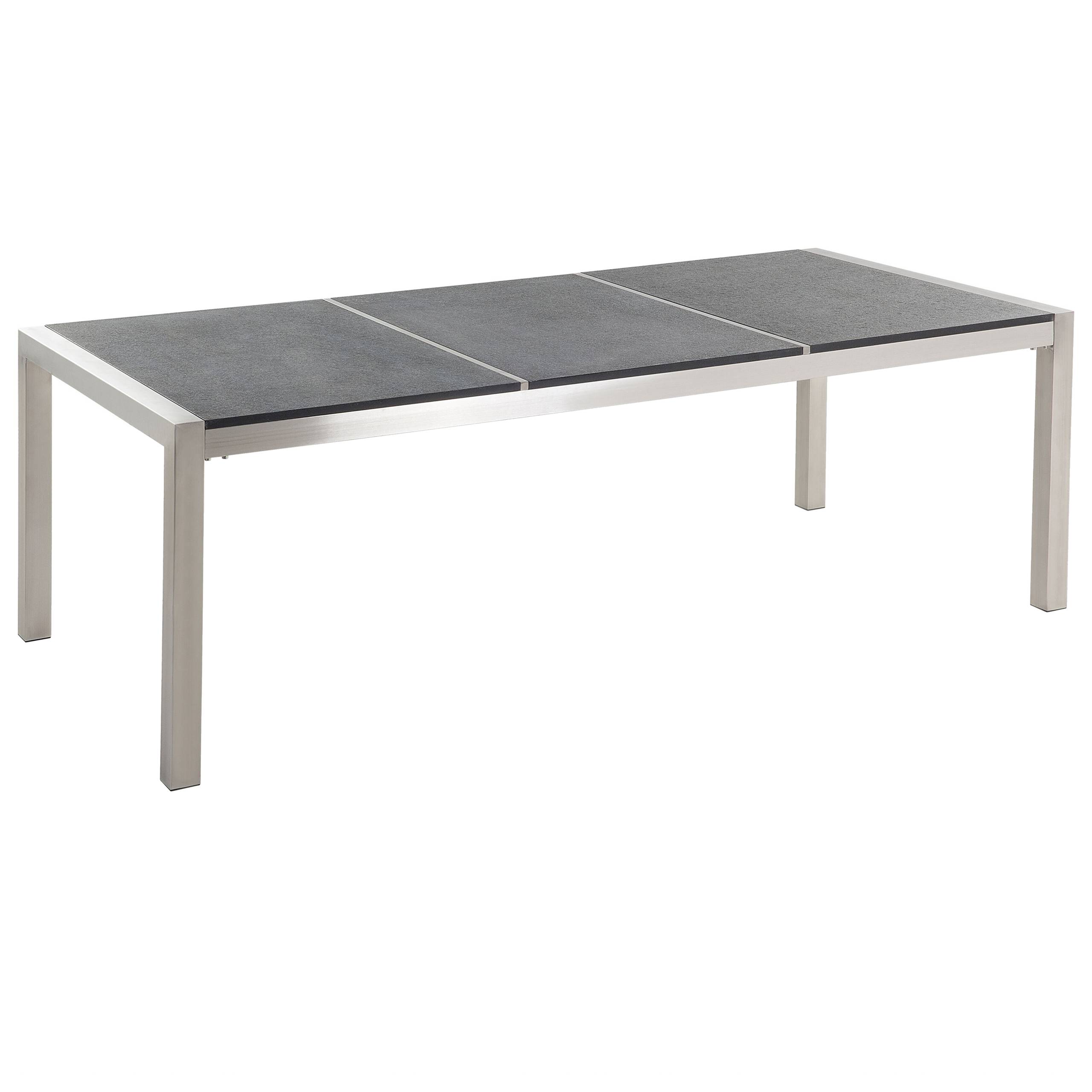 Beliani - Set de salle à manger, 8 Personnes Granit Noir/beige GROSSETO - Beliani - Image 8
