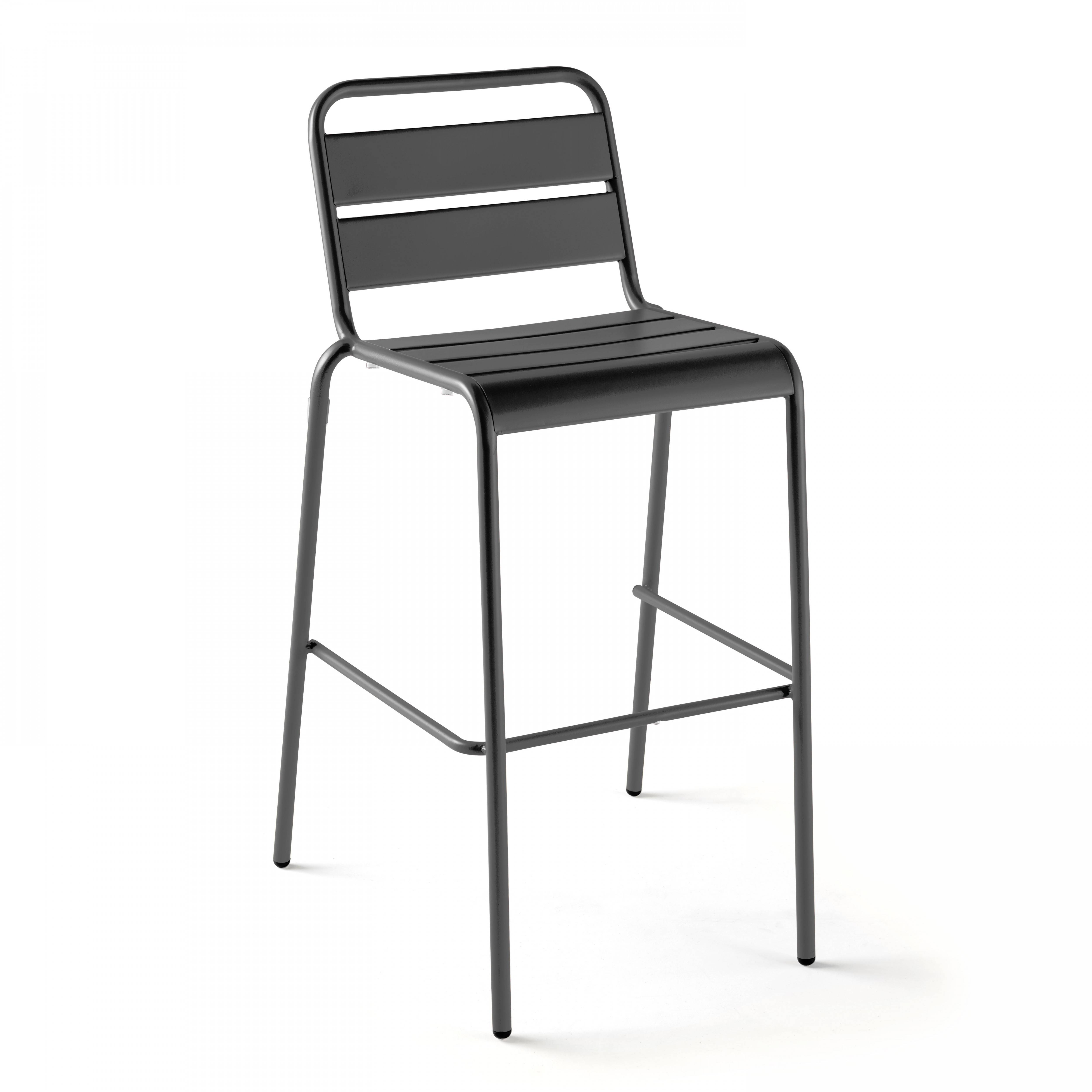 Oviala - Ensemble table haute de jardin et 6 chaises en métal gris Palavas - Oviala - Image 5