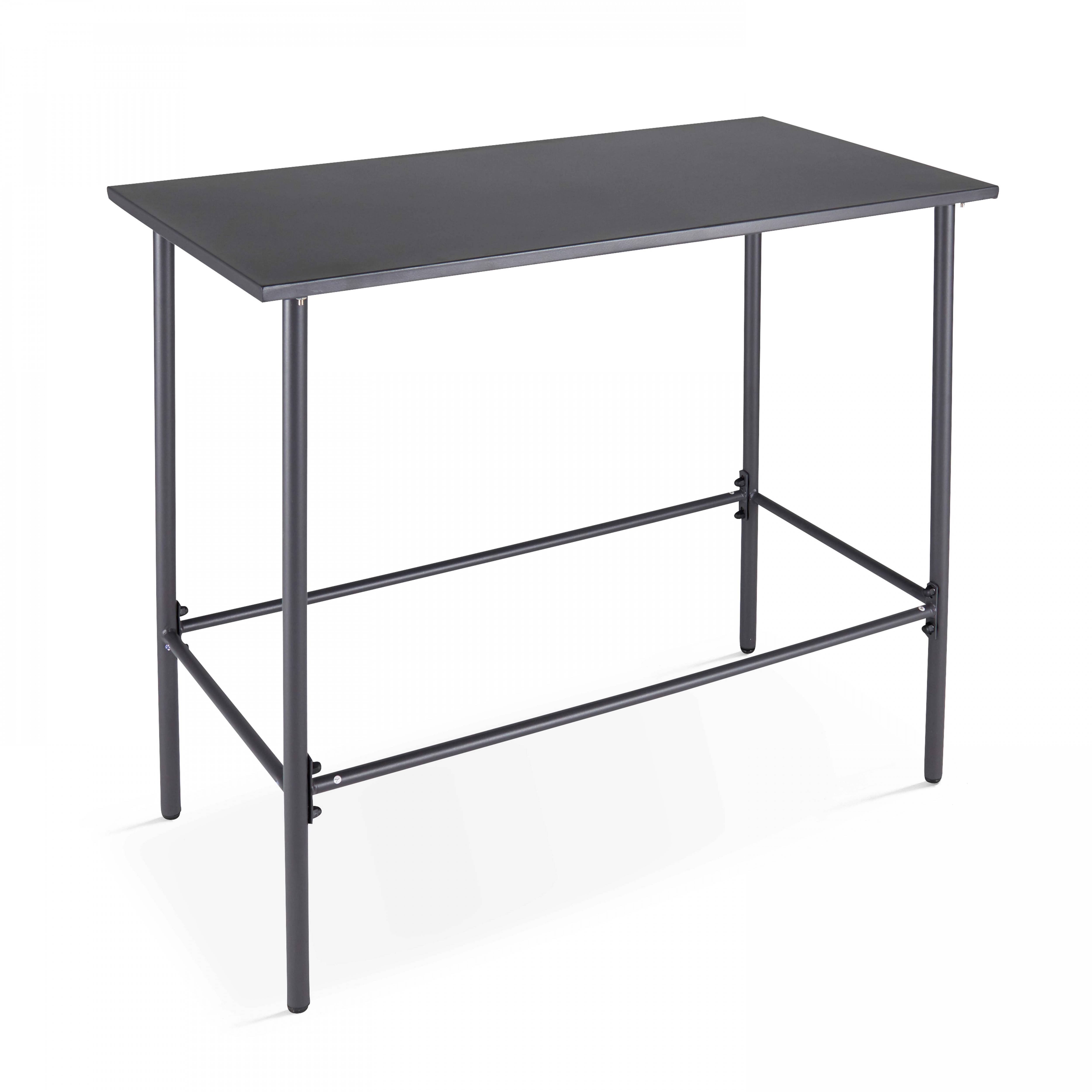 Oviala - Ensemble table haute de jardin et 6 chaises en métal gris Palavas - Oviala - Image 4