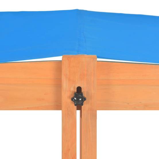 Bac à sable - Maison de jeu pour enfants avec toit réglable Bois de sapin 115x115x115 cm - Image 8