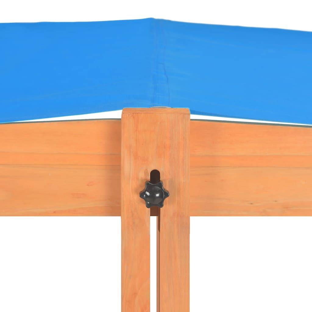 Bac à sable - Maison de jeu pour enfants avec toit réglable Bois de sapin 115x115x115 cm - Image 8