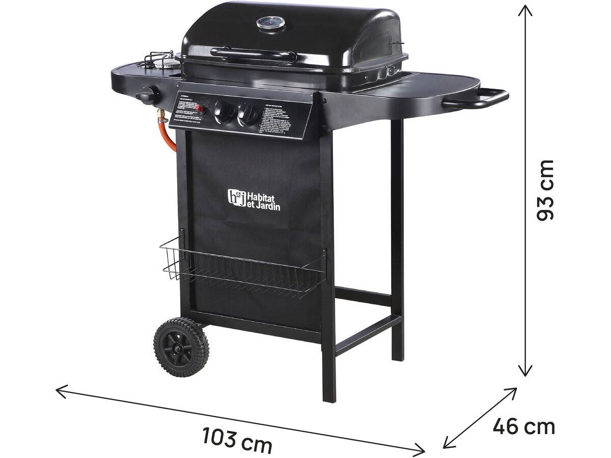 Habitat Et Jardin - Barbecue Gaz "party 3" - 3 Brûleurs Dont 1 Latéral - 9.38 Kw - Noir -habitat Et Jardin - Image 3