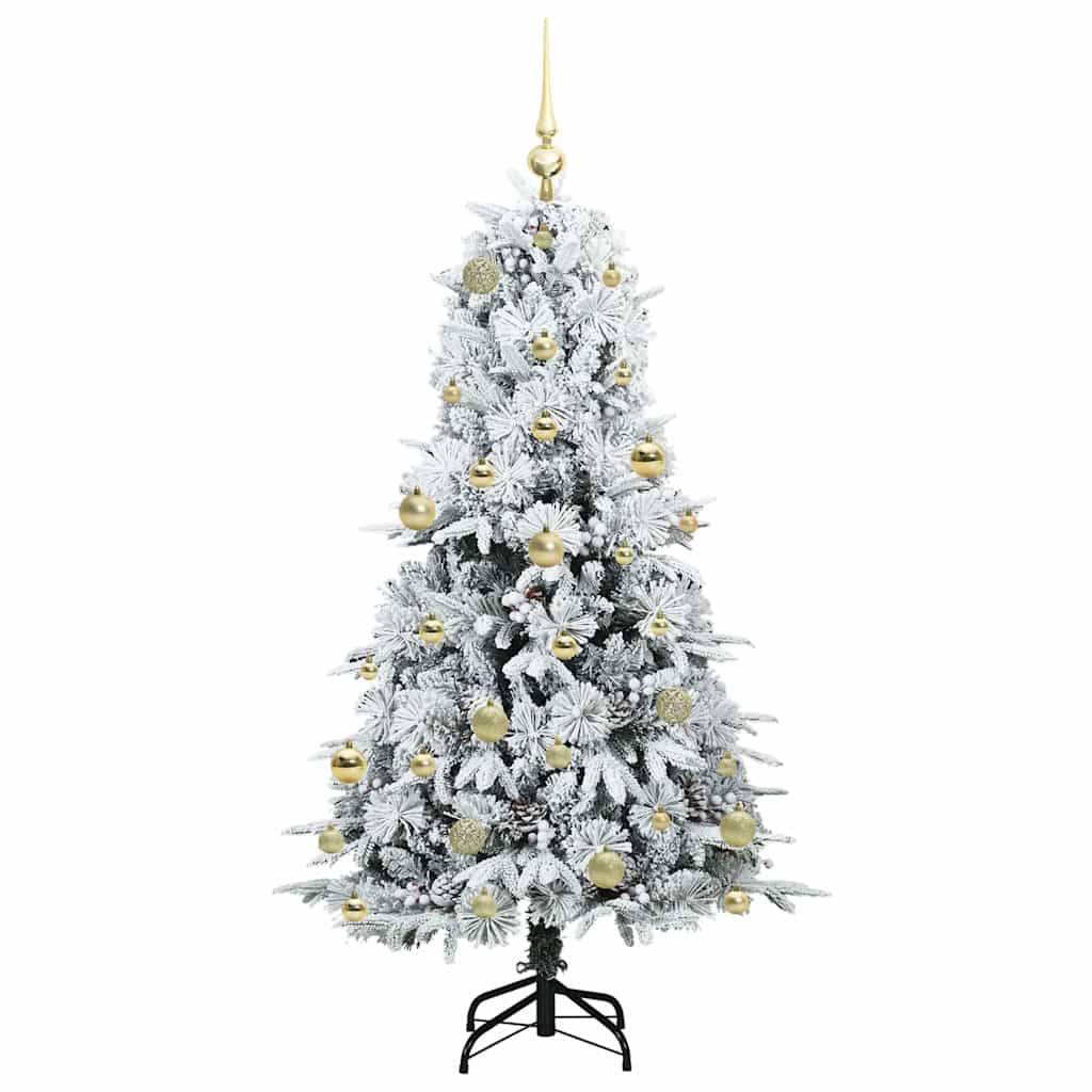 Sapin de Noël | Arbre de Noël Artificiel à Branches Articulées Blanc 150 cm Maison Chic - Image 4