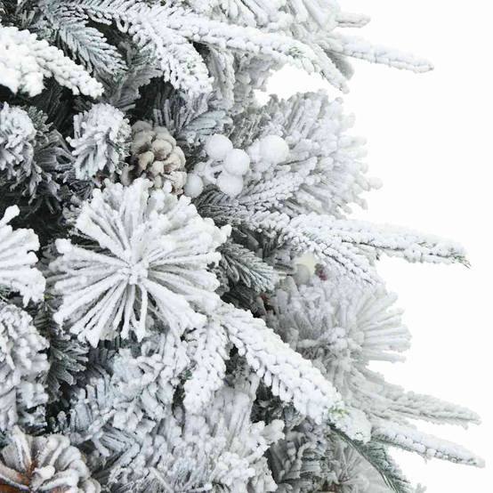 Sapin de Noël | Arbre de Noël Artificiel à Branches Articulées Blanc 150 cm Maison Chic - Image 8