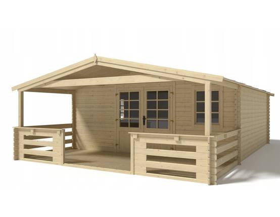 Altanka - Terrasse en bois avec balustrade pour abri en bois - 10m2 - 5m x 2m - couleur: naturel - DOM601 - ALTANKA - Image 4