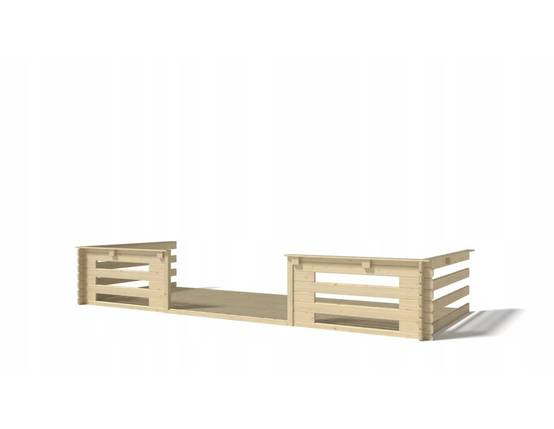 Altanka - Terrasse en bois avec balustrade pour abri en bois - 10m2 - 5m x 2m - couleur: naturel - DOM601 - ALTANKA - Image 1