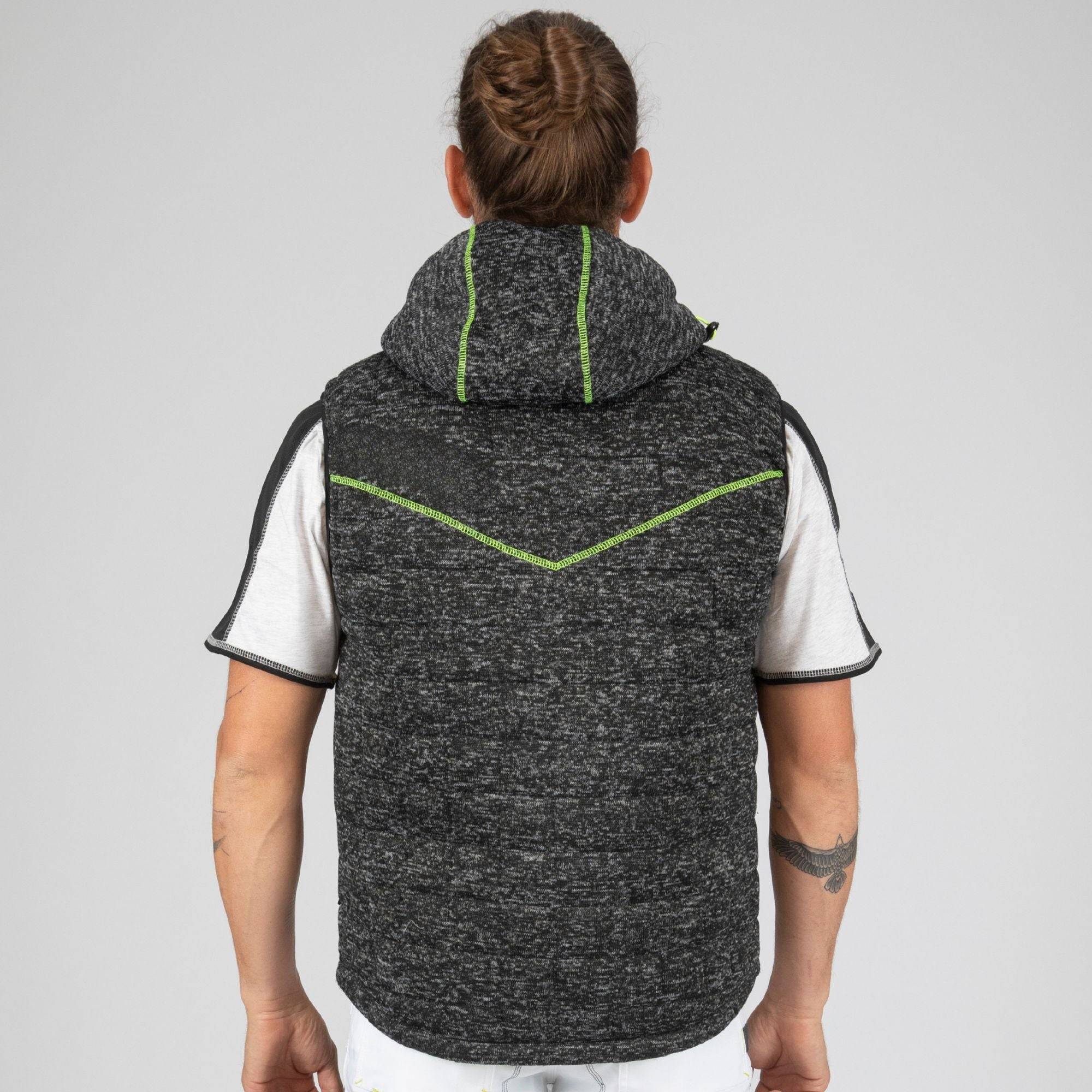 Nineworths - TEDDY - GILET SANS MANCHES DE TRAVAIL - 1131 | Noir / Jaune fluo - Image 3