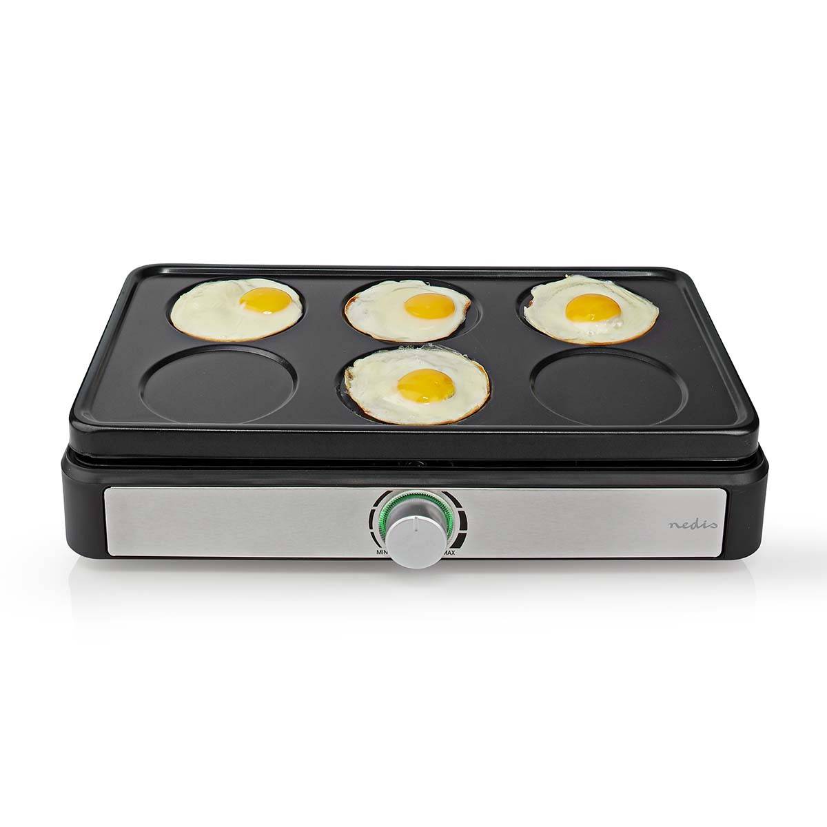 Wok Party Crepière SET pour 6 personnes 600W Revetement anti-adhésif Poêle à wok NEDIS - Image 3