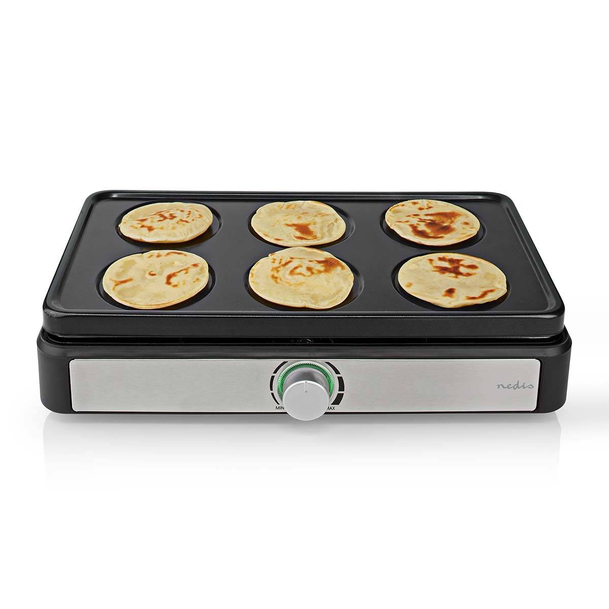 Wok Party Crepière SET pour 6 personnes 600W Revetement anti-adhésif Poêle à wok NEDIS - Image 2
