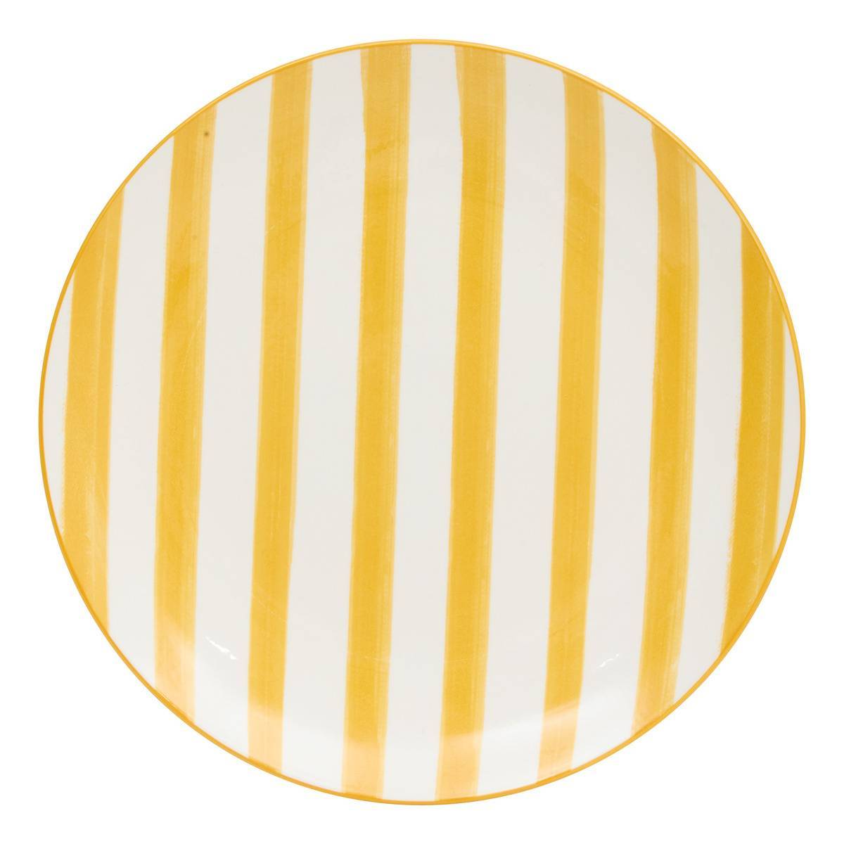 Atmosphera - Lot de 6 assiettes plates rayées Charlie jaune D27cm - Atmosphera Créateur d'intérieur - Image 2