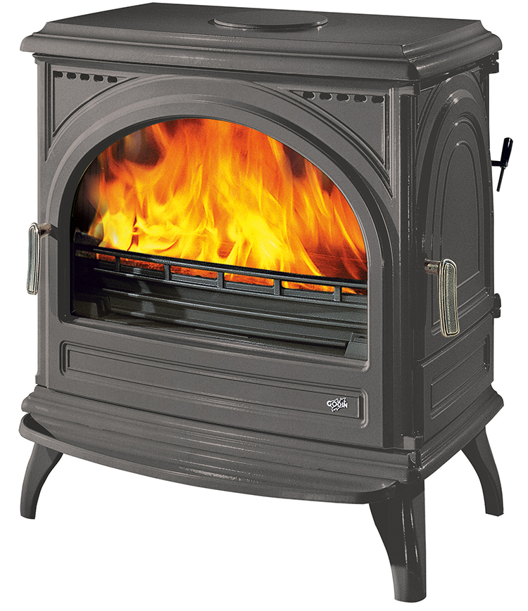 Poêle bois bûche GODIN Petit Carvin 9Kw - Anthracite - 366102 - Image 1