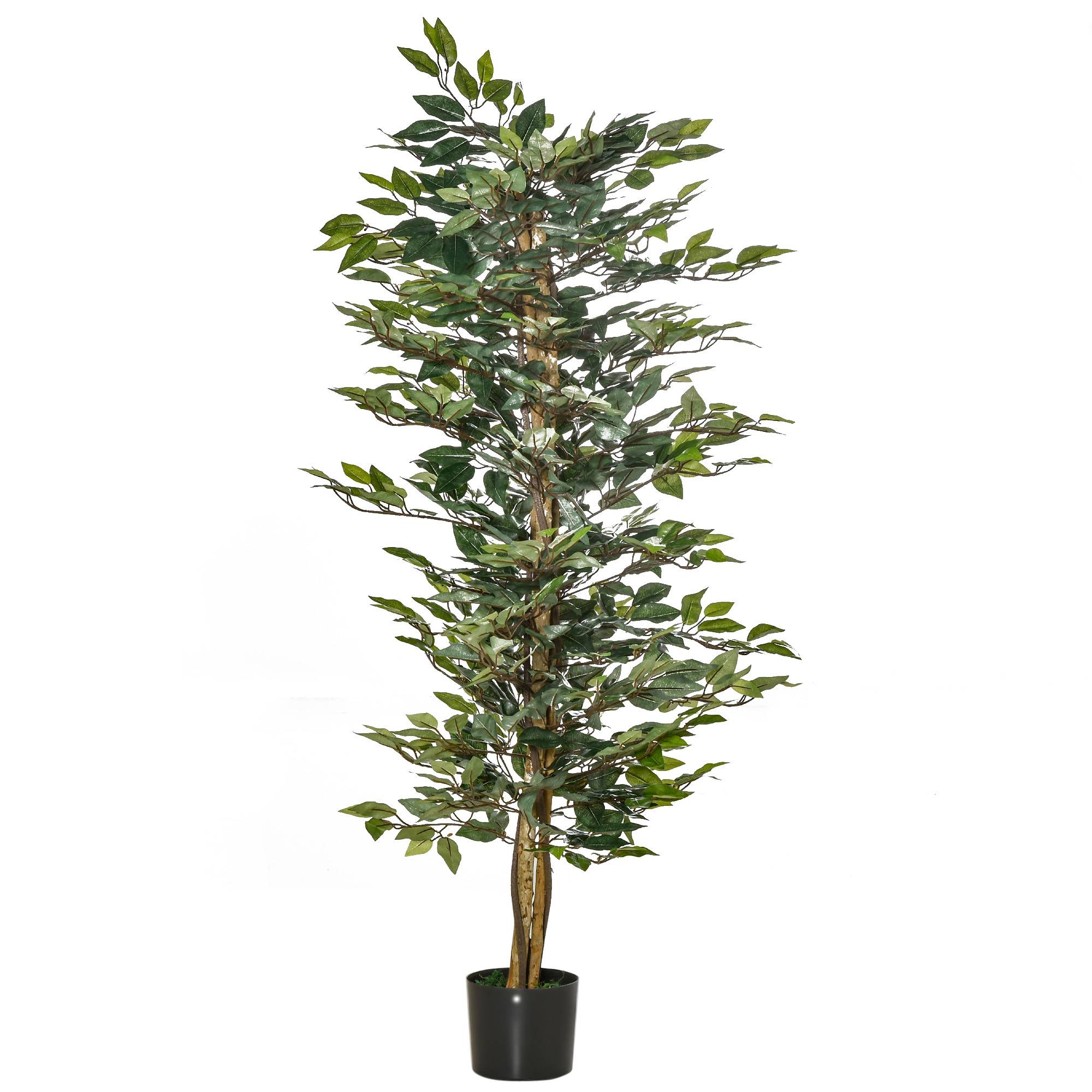 Sans Marque - Grand ficus artificiel 150cm, arbre artificiel, plante en pot, réaliste pour salon, chambre, bureau, jardin - Image 2