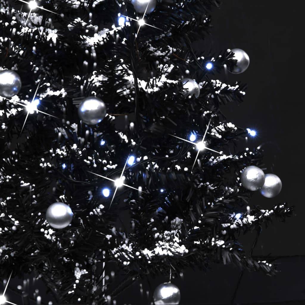 Sapin De Noël - Arbre de Noël neigeux avec base de parapluie Noir 75 cm PVC - Image 7