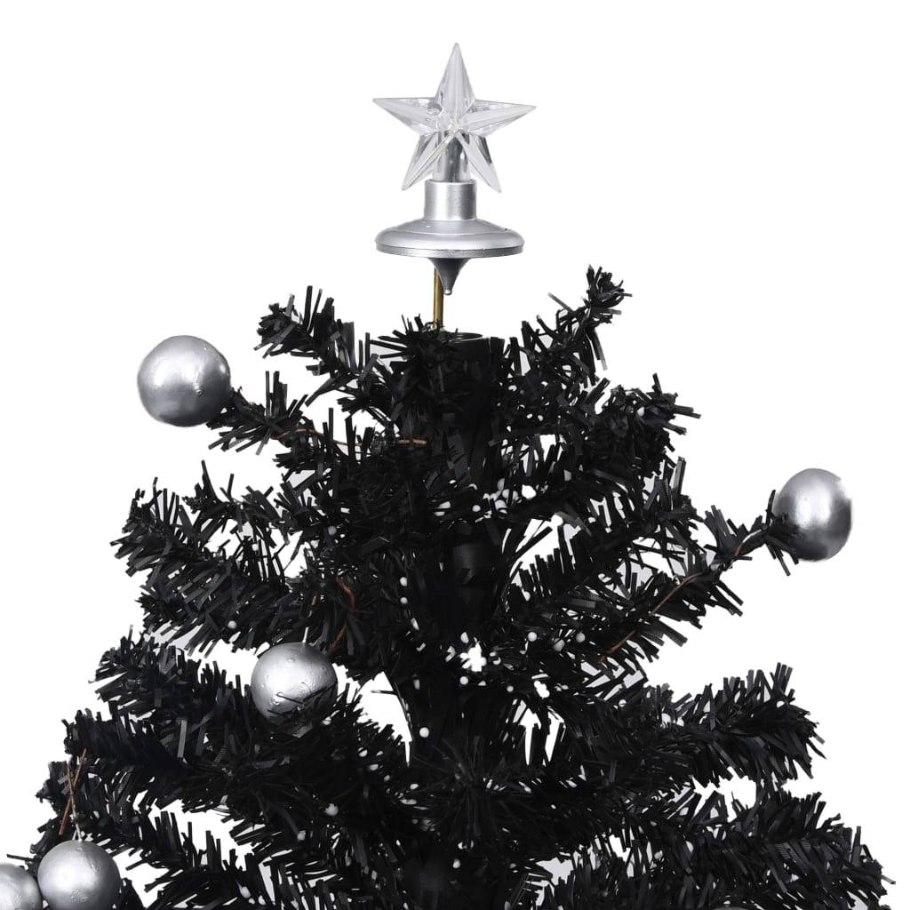 Sapin De Noël - Arbre de Noël neigeux avec base de parapluie Noir 75 cm PVC - Image 4