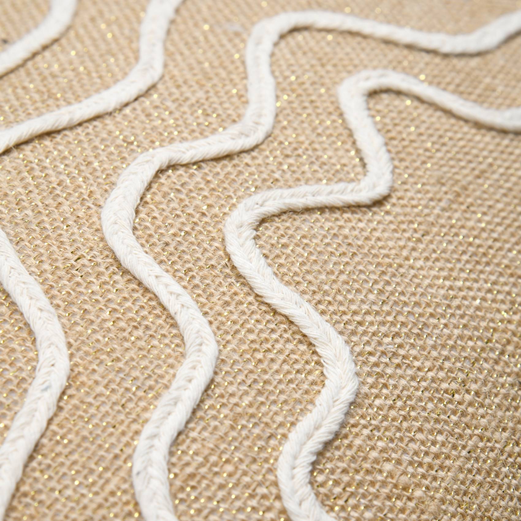 Lovely Casa - Coussin beige rectangulaire avec relief - LOVELY CASA - Jute - Beige - Image 2