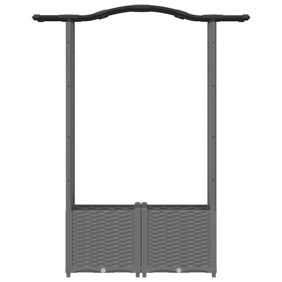 ComfortXL - Lit Potager Surélevé Treillis PP Jardin Support Plantes Toit Courbé 125x40x138cm Gris - ComfortXL Outdoor Living - Image 4