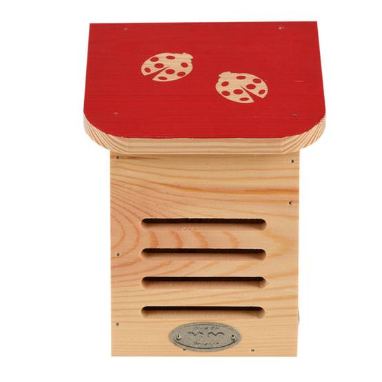 Esschert Design - Maison à coccinelles, toit coloré avec silhouette coccinelles. - Image 1