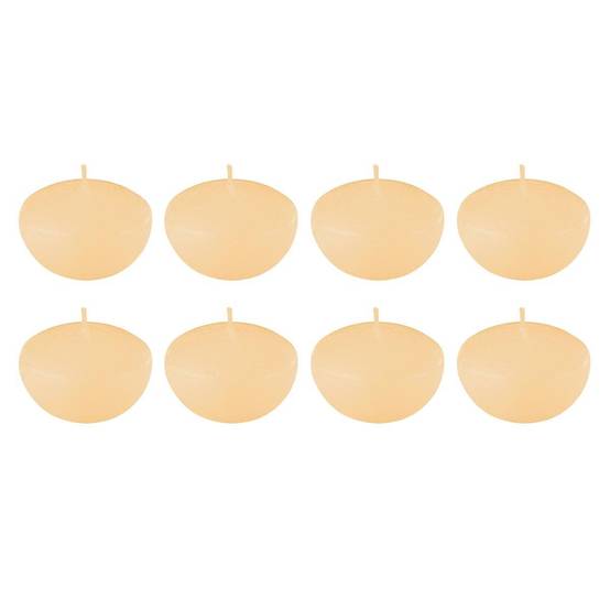 Lot de 8 Bougies Chauffe-Plat "Flottante" 6cm Beige