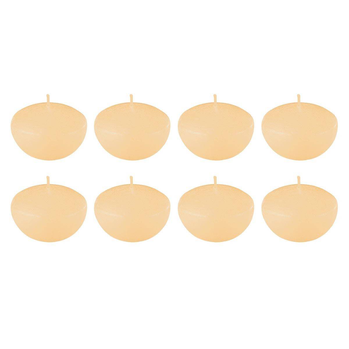 Lot de 8 Bougies Chauffe-Plat "Flottante" 6cm Beige