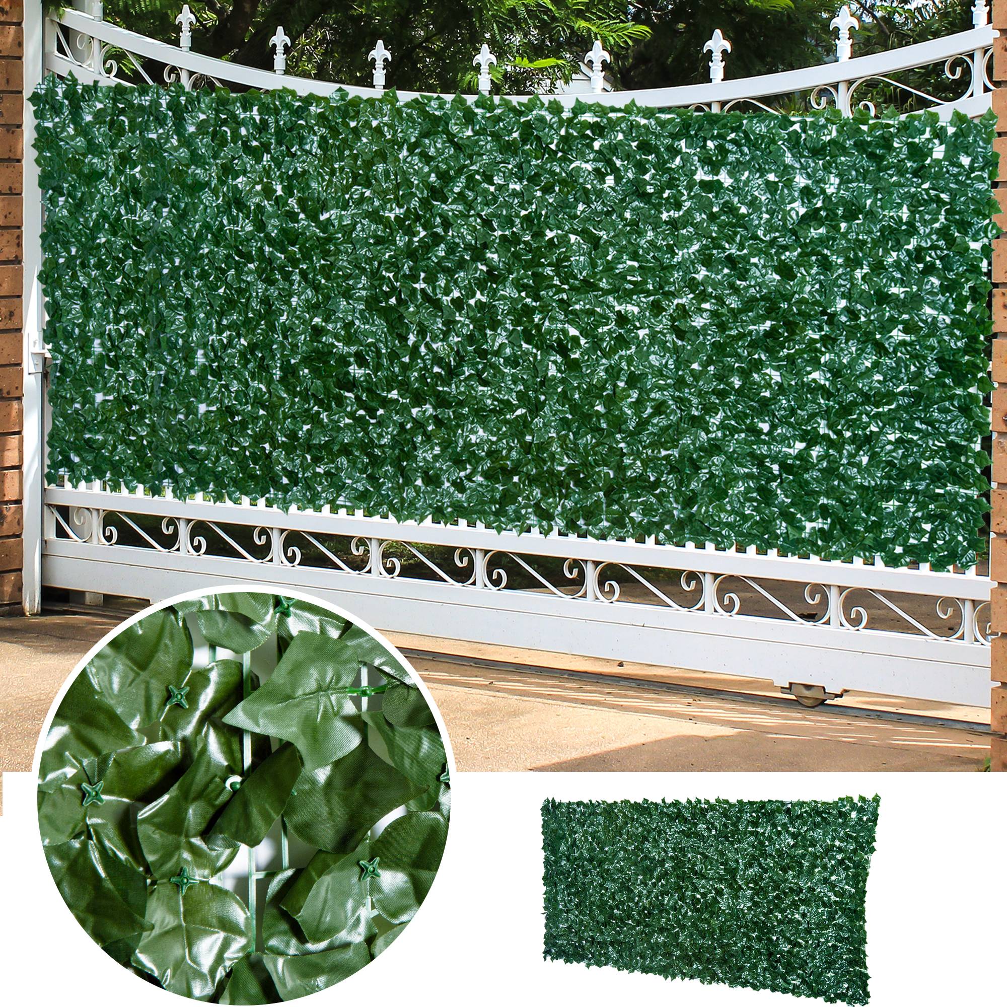 ComfortXL - Brise-vue haie artificielle en PE 300 x 150 cm vert foncé balcon terrasse clôture jardin feuillage anti-UV