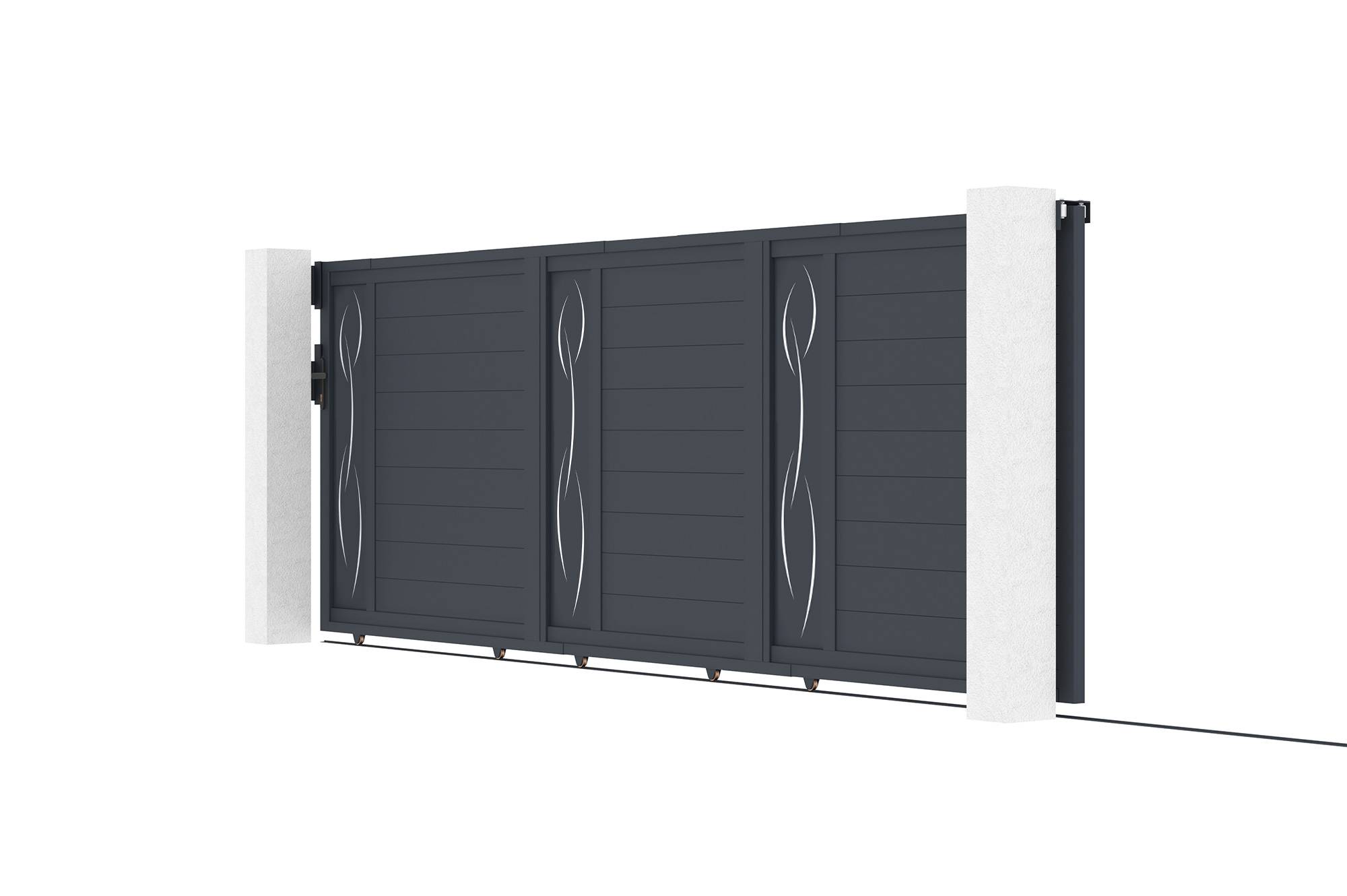 Casanoov Portail coulissant 5 m LIFE H.140 cm alu + motorisation RANGER C300 - Image 6