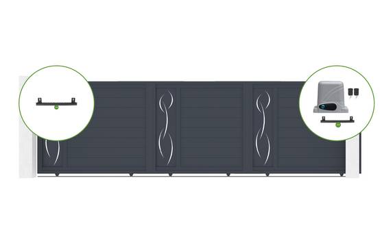 Casanoov Portail coulissant 5 m LIFE H.140 cm alu + motorisation RANGER C300 - Image 1