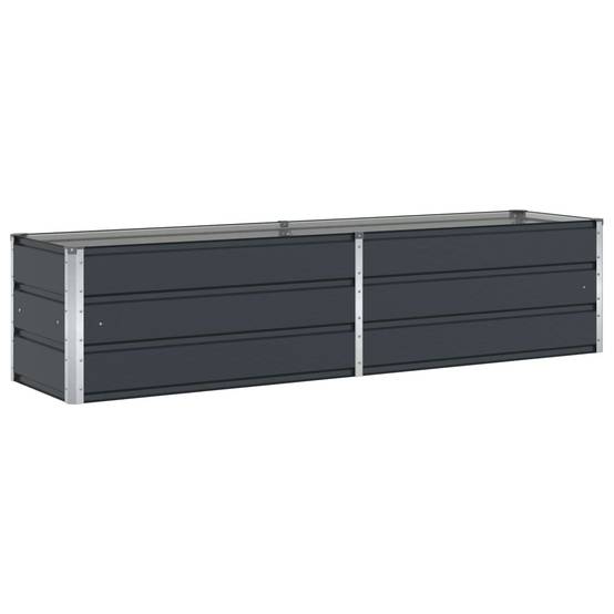 Jardinière acier galvanisé anthracite 195 x 50 x 45 cm - PANGIVO - Image 2