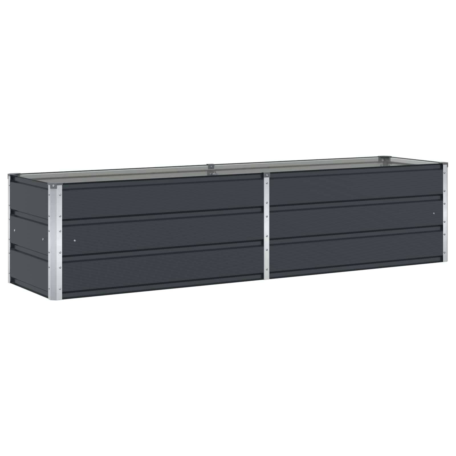 Jardinière acier galvanisé anthracite 195 x 50 x 45 cm - PANGIVO - Image 2