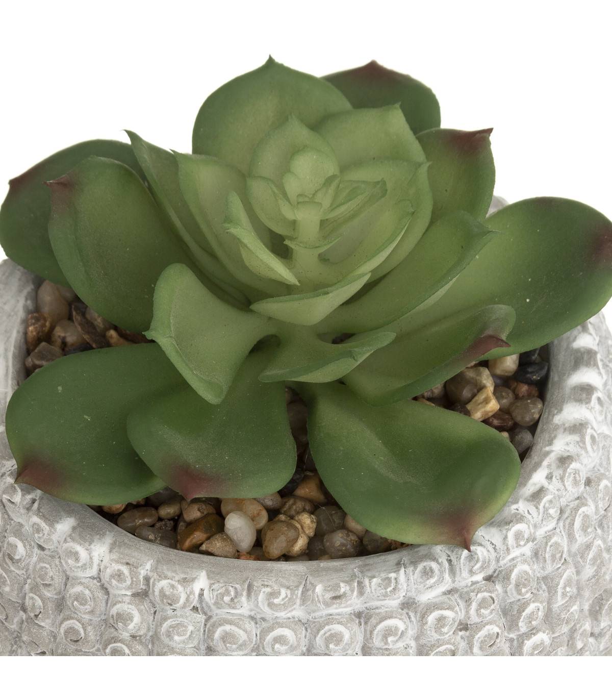 Plante Artificielle Pot Bouddha en Ciment D 13,5 x H 18 cm - Image 2