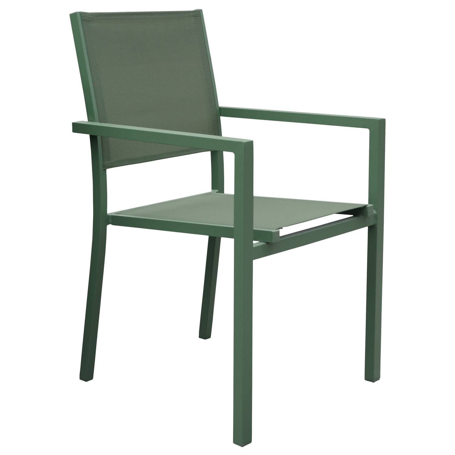 Salon de jardin VENEZIA extensible 90/180 en textilène vert sauge 8 places - aluminium vert sauge - HAPPY GARDEN - Image 6