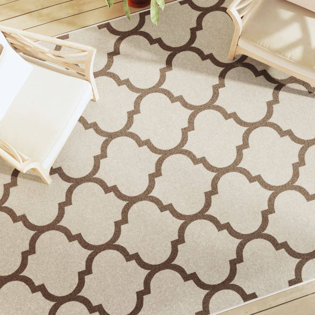 Grand Tapis de Sol Lavable Design Arabe Poils Courts Intérieur Extérieur Antidérapant Brun 190x300cm – ComfortXL Outdoor Living - Image 4