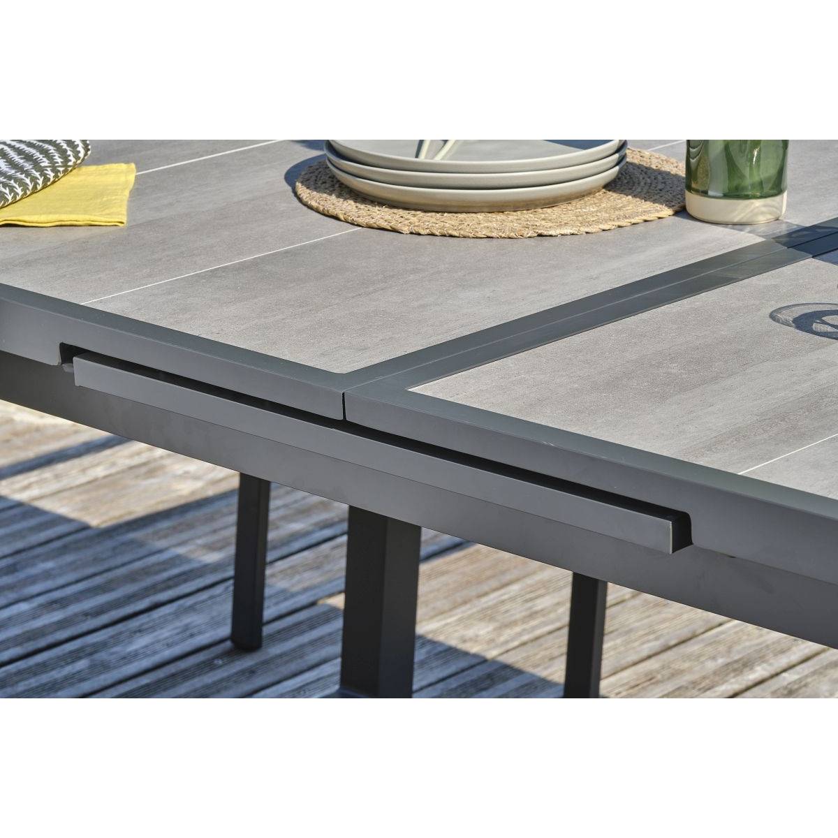 Dcb Garden - Table de jardin Extensible en Céramique "Olhos" 191-251cm Gris Anthracite - Image 6