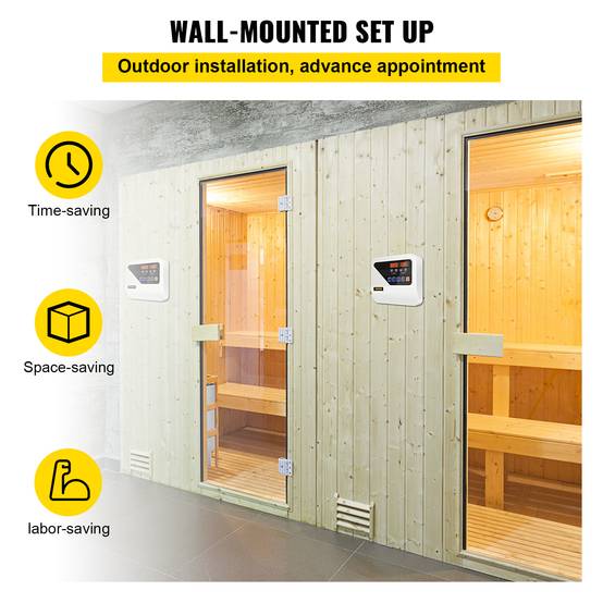 VEVOR Contrôleur numérique sauna pour poêle 3-9kW, avec capteur température, pour durée/chauffage sauna. - Image 6
