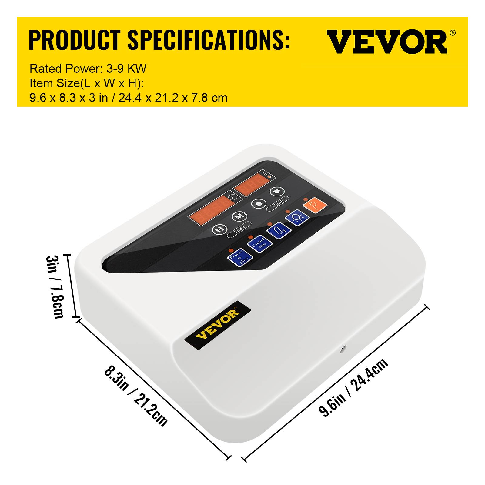 VEVOR Contrôleur numérique sauna pour poêle 3-9kW, avec capteur température, pour durée/chauffage sauna. - Image 7
