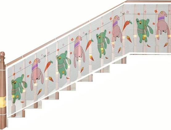 Filet de Sécurité pour Escalier, 3m x 79cm, Motif Animaux, Durable et Mignon pour Enfants et Animaux-Lytech - Image 1