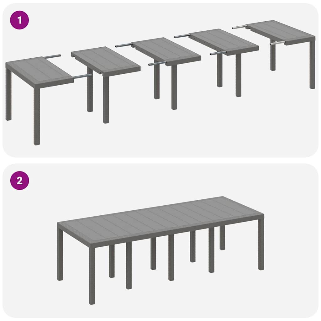 ComfortXL - Table et Chaises de Jardin 10 Places Résine Tressée Ensemble Complet pour Grandes Tablées Gris Clair – ComfortXL Outdoor Living - Image 8