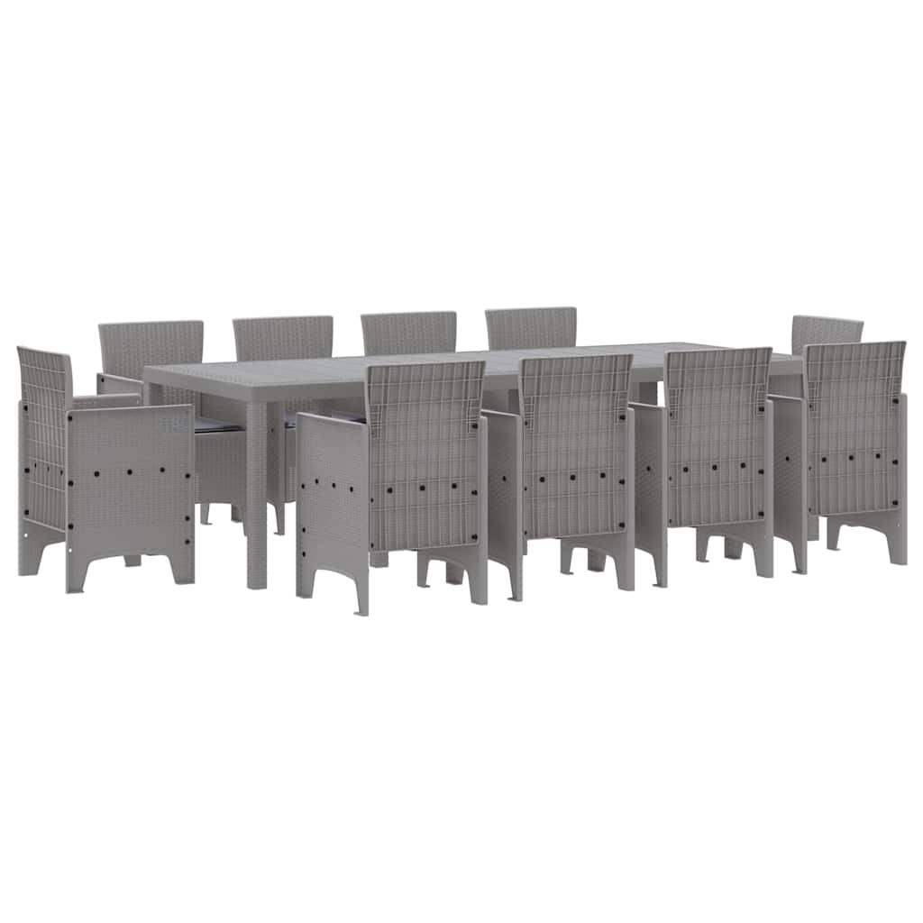 ComfortXL - Table et Chaises de Jardin 10 Places Résine Tressée Ensemble Complet pour Grandes Tablées Gris Clair – ComfortXL Outdoor Living - Image 2