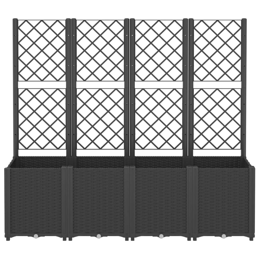 Vidaxl - Jardinière avec treillis noir 160x40x140 cm PP vidaXL 367873 - Image 7