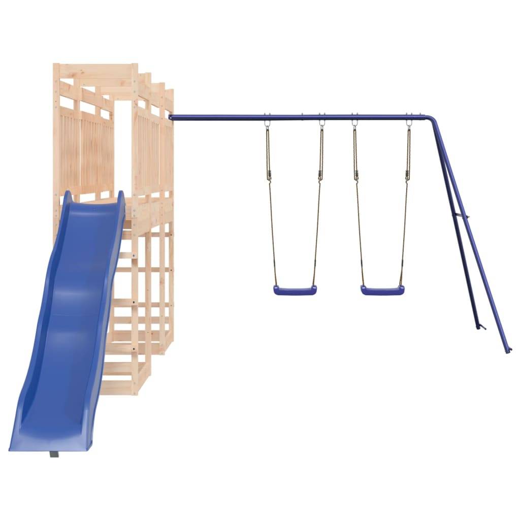 Helloshop26 - Aire de jeux d'extérieur balançoires toboggan portiques robuste jeux 314 x 535 x 207 cm bois de pin massif - Image 2