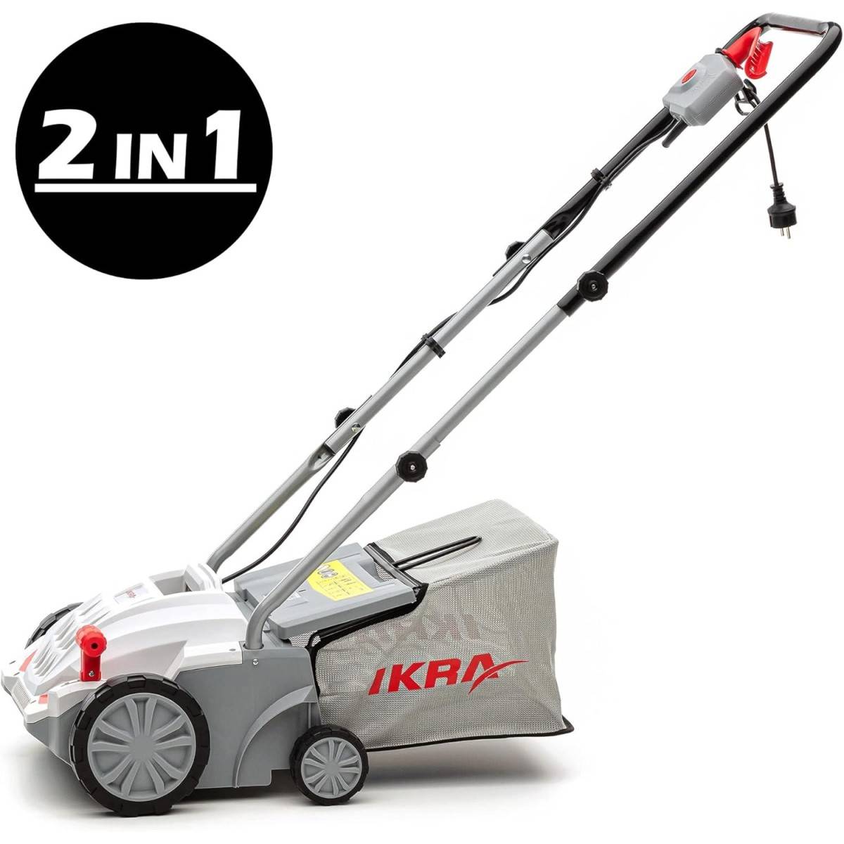 Scarificateur à gazon électrique 1500W, 32cm - Aérateur de pelouse 2en1 scarification & émoussage, bac 30L Entretien gazon IKRA - Image 10