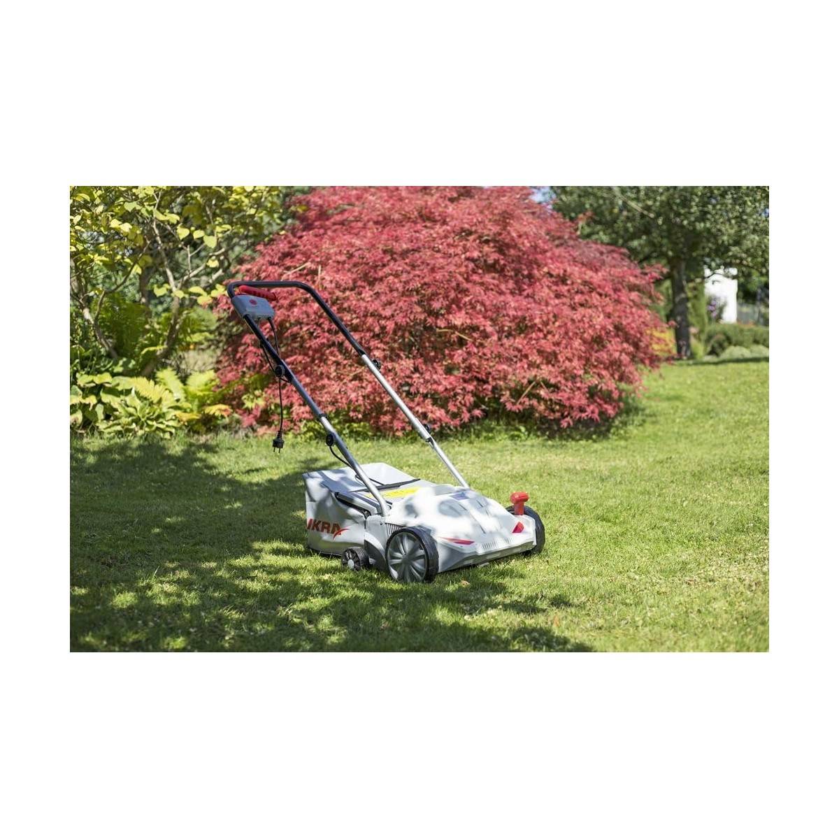 Scarificateur à gazon électrique 1500W, 32cm - Aérateur de pelouse 2en1 scarification & émoussage, bac 30L Entretien gazon IKRA - Image 9