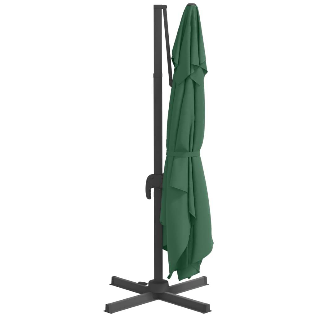 Helloshop26 - Parasol meuble de jardin déporté avec mât en aluminium 400 x 300 cm vert - Image 5