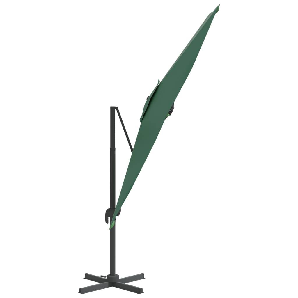 Helloshop26 - Parasol meuble de jardin déporté avec mât en aluminium 400 x 300 cm vert - Image 3