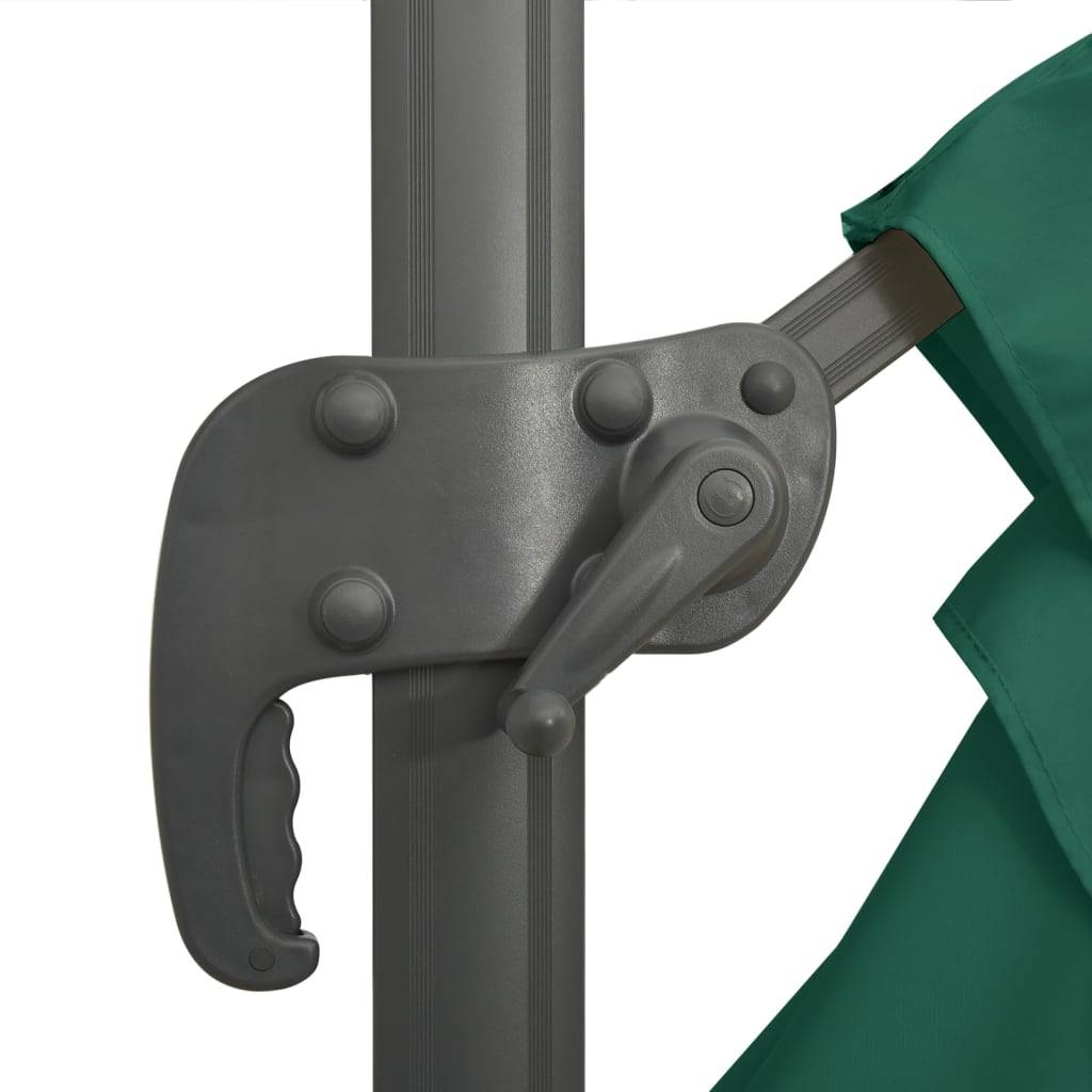 Helloshop26 - Parasol meuble de jardin déporté avec mât en aluminium 400 x 300 cm vert - Image 7