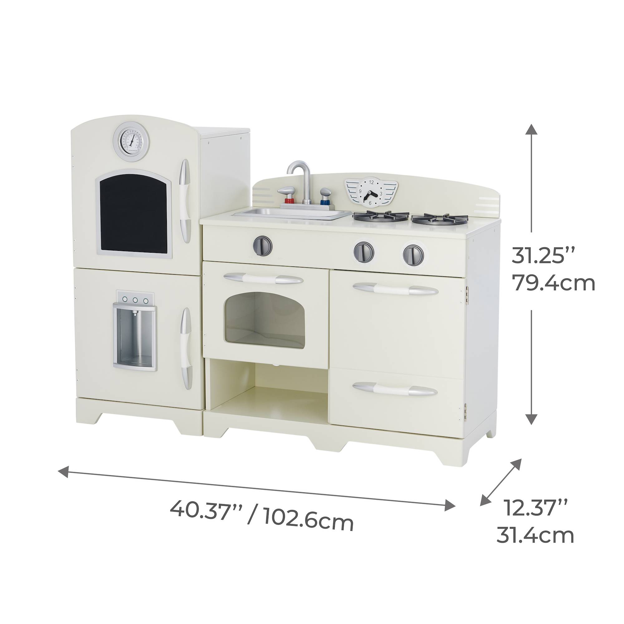 Cuisine en bois pour enfants 79.4cm, Ivoire Teamson Kids - Image 2